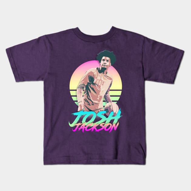 Josh Jackson Retrowave Aesthetic Kids T-Shirt by StupidHead